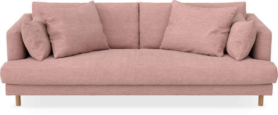 Harper - 3-sits soffa, hel dyna - Rosa