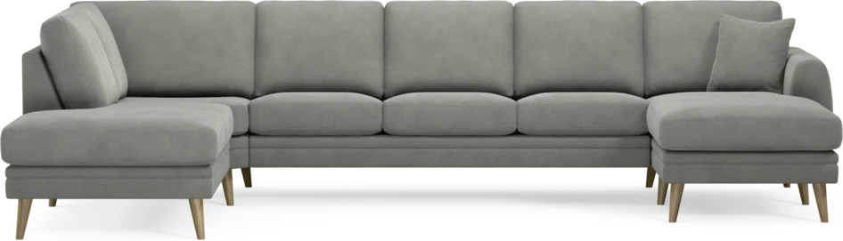 Eden - 3-sits soffa med divan vänster och schäslong höger - Grå