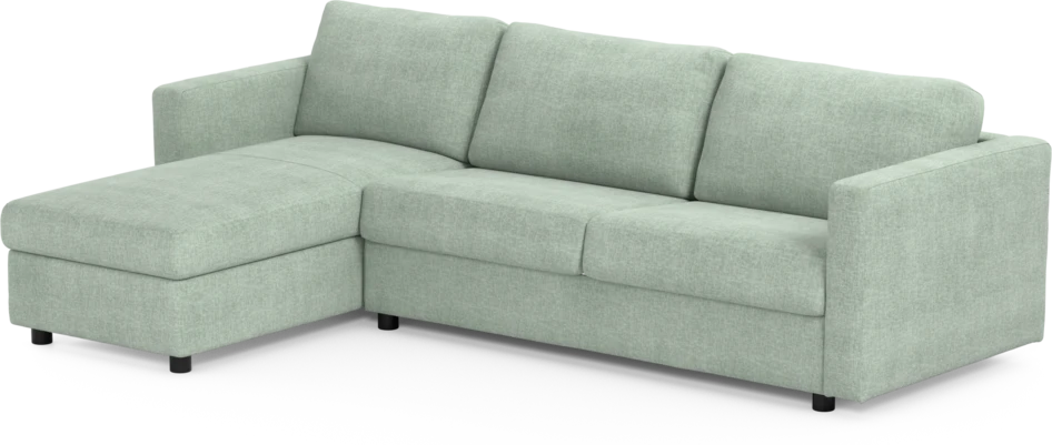 Lindö - Bäddsoffa 2,5-sits med schäslong, vändbar - Grön