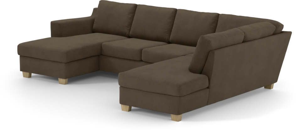 Friday - 3-sits soffa med schäslong vänster och divan höger - Brun