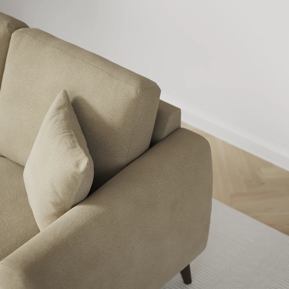 Eden - 3-sits soffa svängd - Beige