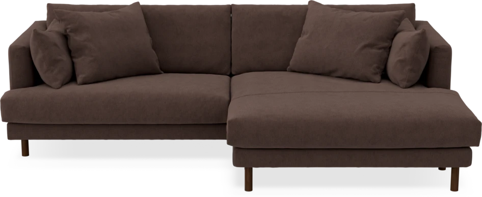 Harper - 4-sits med schäslong XL höger - Brun