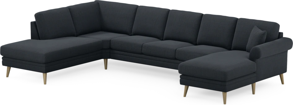 Eden - 3-sits soffa med divan vänster och schäslong höger - Blå
