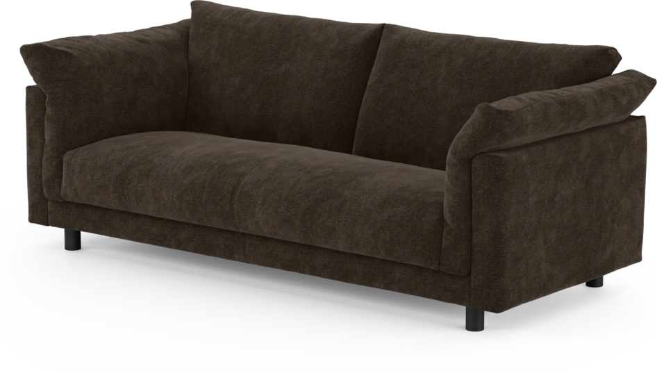 Cherrie - 2,5-sits soffa, hel dyna, fast klädsel - Brun