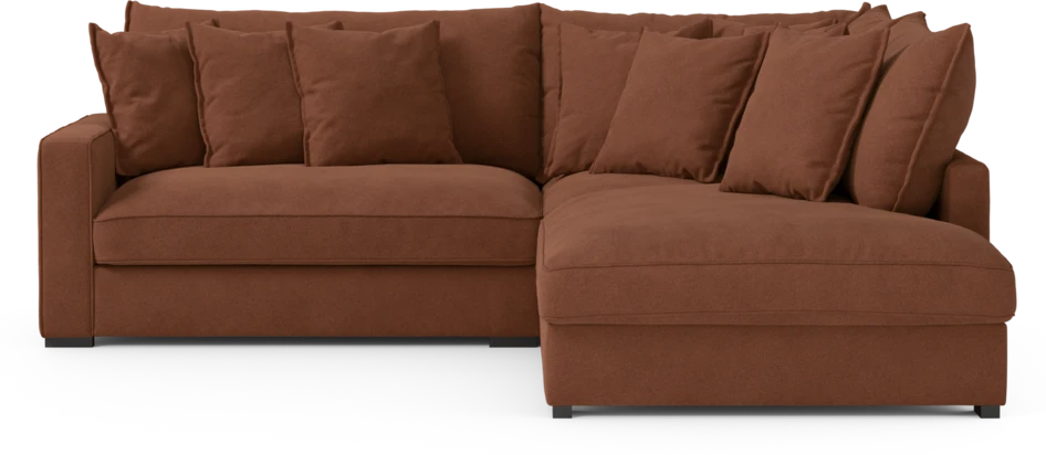Rossi - 2-sits soffa med divan höger - Orange