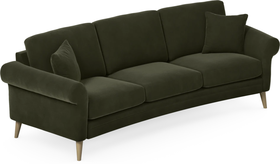 Eden - 3-sits soffa svängd - Grön
