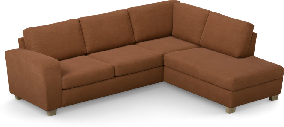 Friday - 2,5-sits soffa med divan höger - Orange