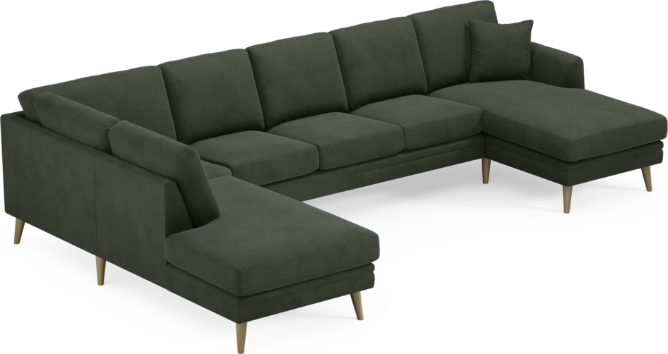 Eden - 3-sits soffa med divan vänster och schäslong höger - Grön