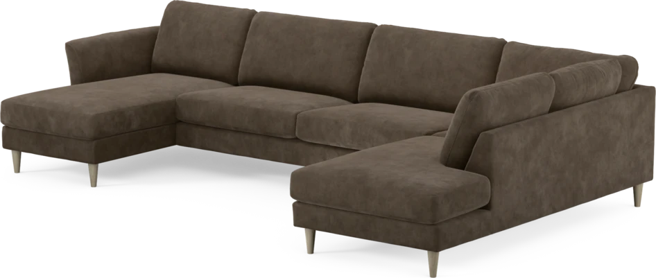Bridge - 3-sits soffa med schäslong vänster och divan höger - Brun