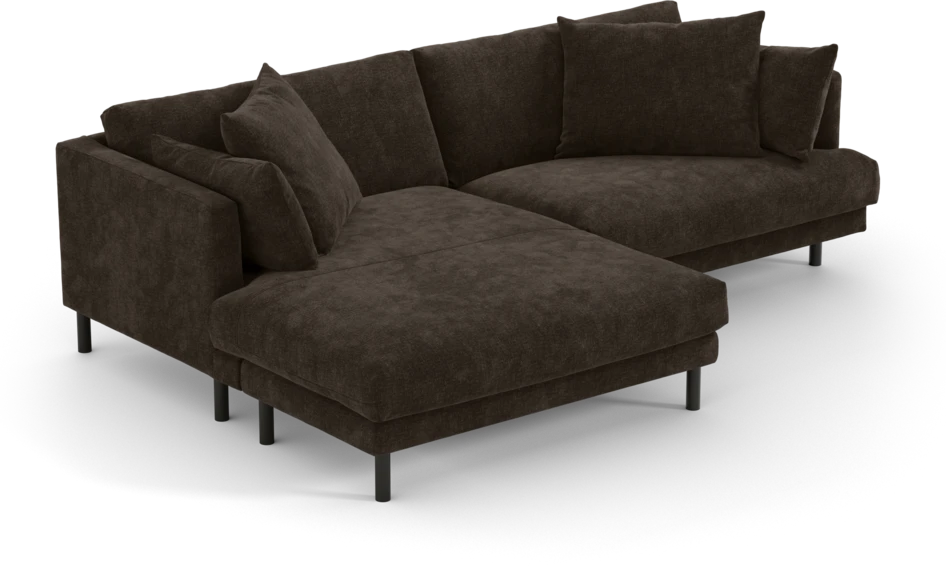 Harper - 4-sits med schäslong XL vänster - Brun