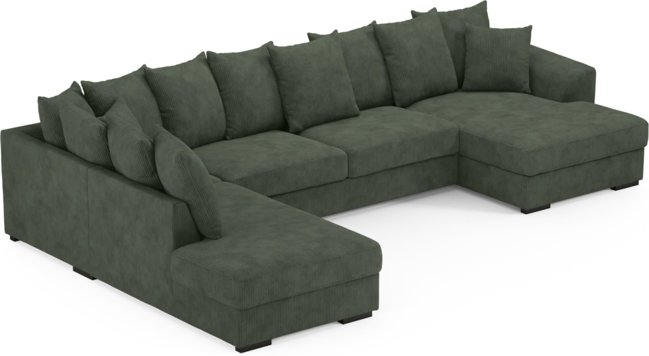 Town - 3-sits soffa med divan vänster och schäslong höger - Grön