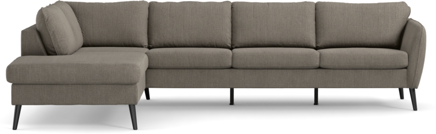 County - 3-sits soffa med divan vänster - Brun