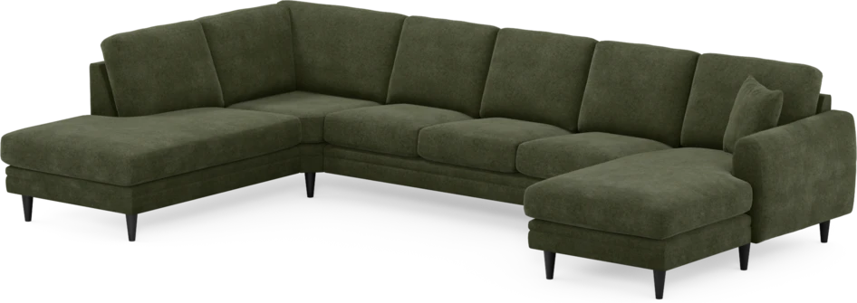 Eden - 3-sits soffa med divan vänster och schäslong höger - Grön