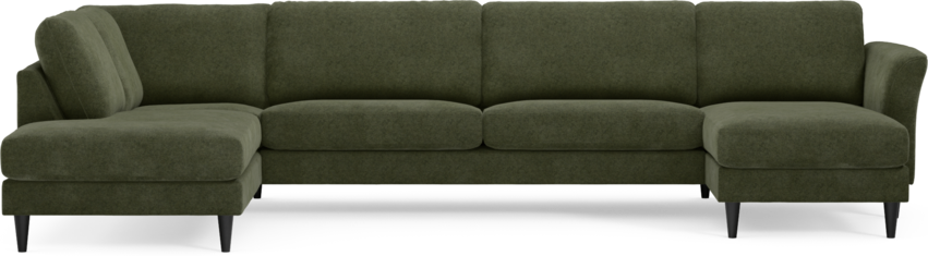 Bridge - 3-sits soffa med divan vänster och schäslong höger - Grön