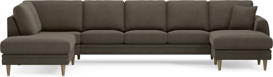 Eden - 3-sits soffa med divan vänster och schäslong höger - Brun