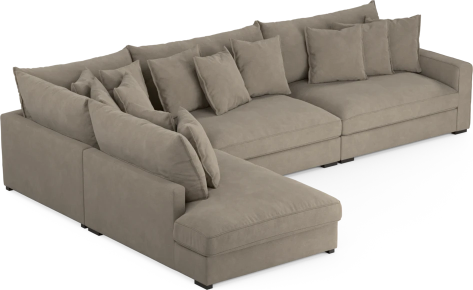 Rossi - 4-sits soffa med divan vänster - Beige