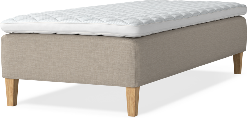 Delux Sense - Ramsäng, enkelsäng med bäddmadrass - Beige