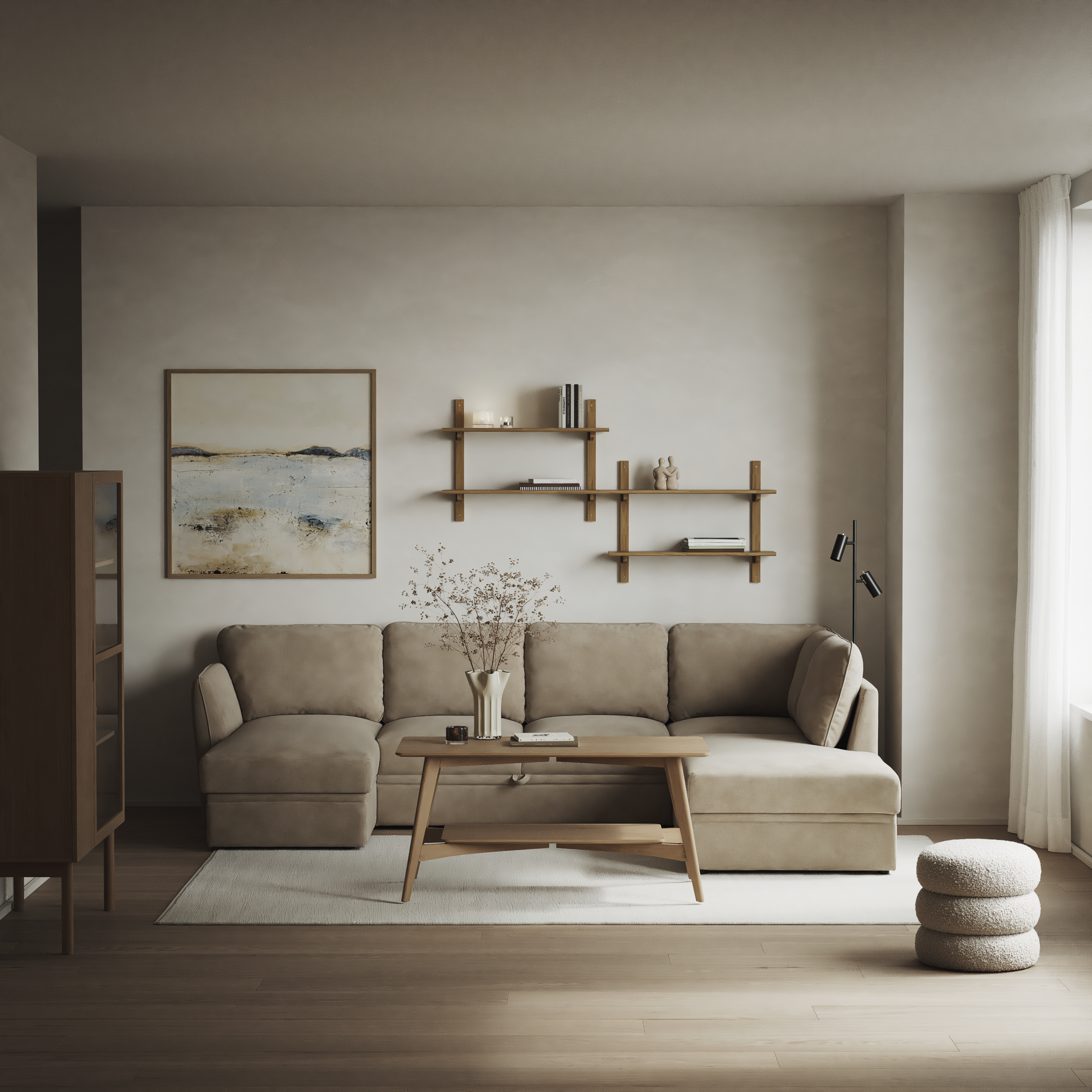 Öland - Bäddsoffa med schäslong vänster och divan höger - inspiration