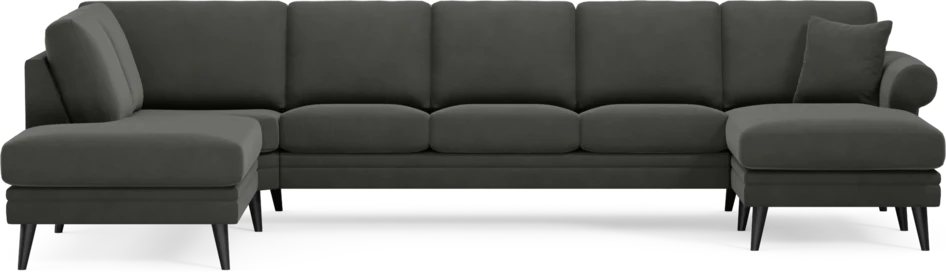 Eden - 3-sits soffa med divan vänster och schäslong höger - Grå