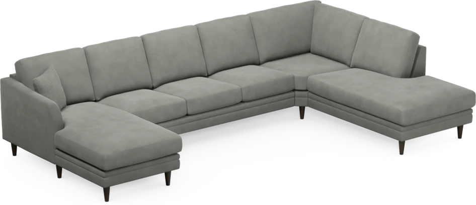 Eden - 3-sits soffa med schäslong vänster och divan höger - Grå