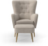 Cordelia - Fåtölj med fotpall - Beige