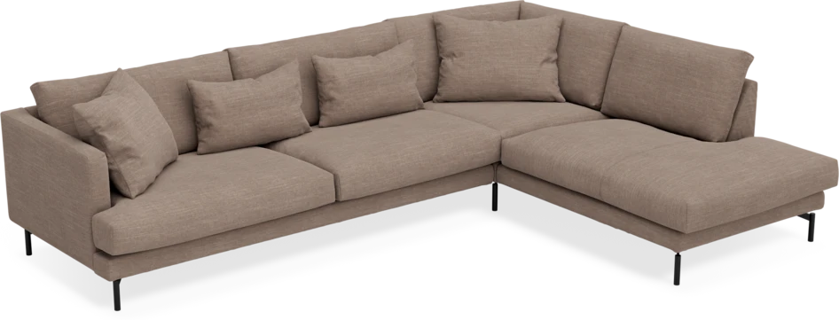 Harper - 3-sits soffa med divan höger - Brun