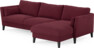 Winston - 3-sits soffa med schäslong, vändbar - Röd