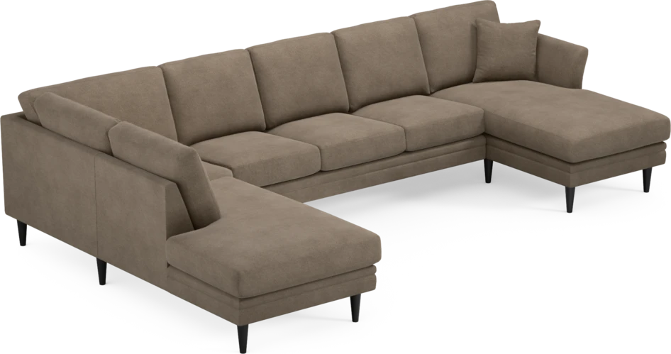 Eden - 3-sits soffa med divan vänster och schäslong höger - Brun