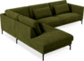 Willow - 3-sits soffa med divan vänster, fast klädsel - Grön