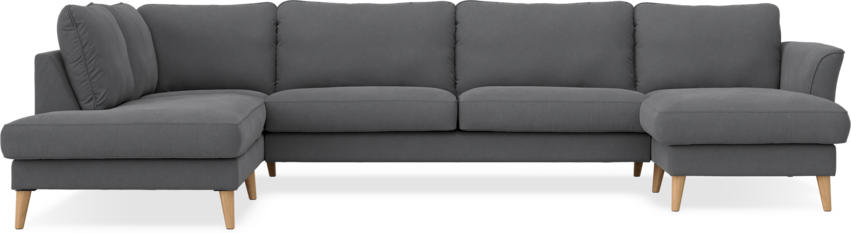 Bridge - 3-sits soffa med divan vänster och schäslong höger - Grå
