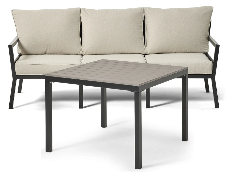 Maxime - Utesoffa med bord L 90 cm - Svart