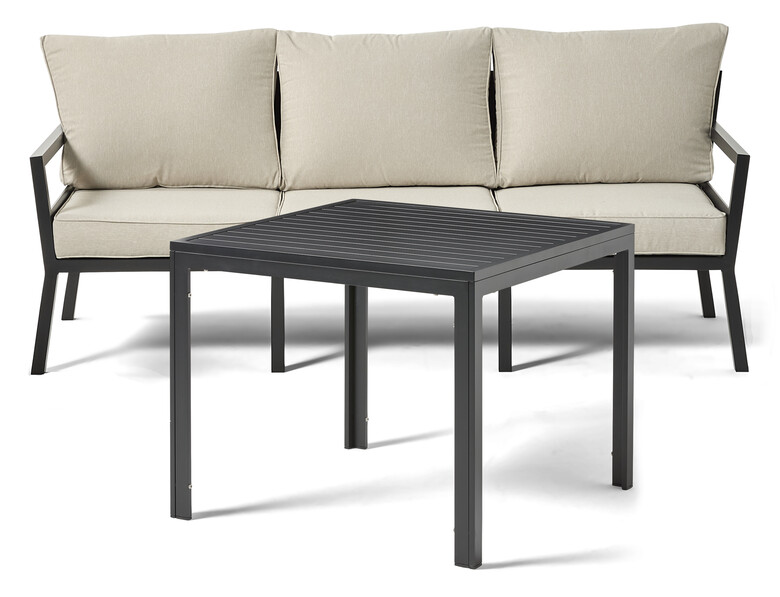 Maxime/Livorno - Utegrupp med soffa och bord - Svart