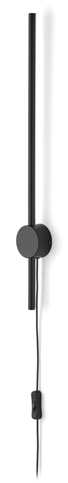 Line - Vägglampa, H62 Ø7 cm - Svart