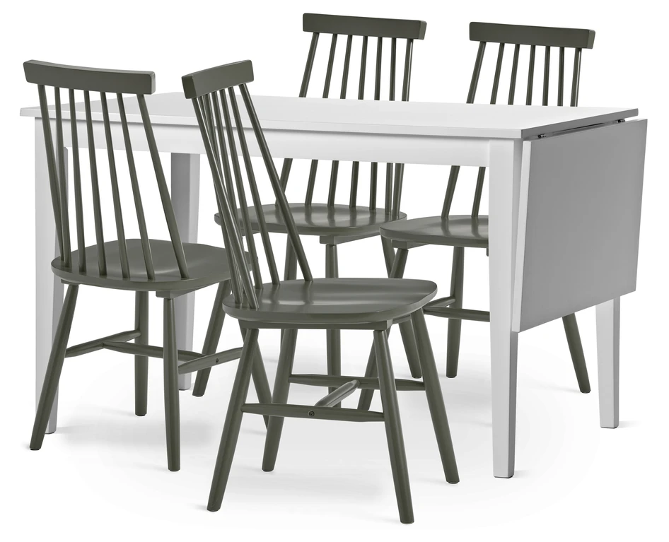 Moa - Matgrupp med 4 stolar Einar - Grön