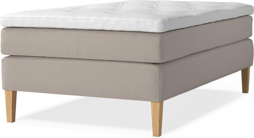 Delux Sense - Kontinentalsäng, enkelsäng 120 cm med bäddmadrass - Beige