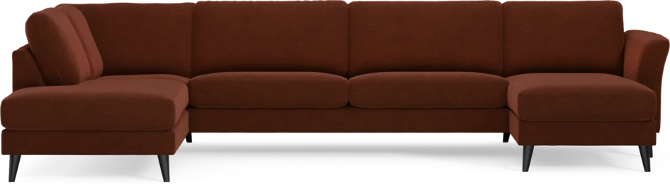 Bridge - 3-sits soffa med divan vänster och schäslong höger - Orange