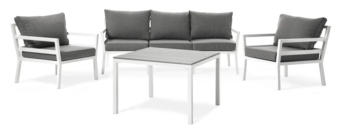 Maxime, Utegrupp med soffa och 2 fåtöljer med bord