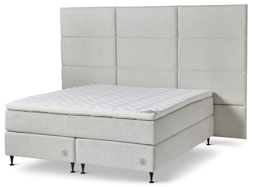 Särö - Kontinentalsäng, dubbelsäng med bäddmadrass Särö och Särö Grande XXL sänggavel - Beige