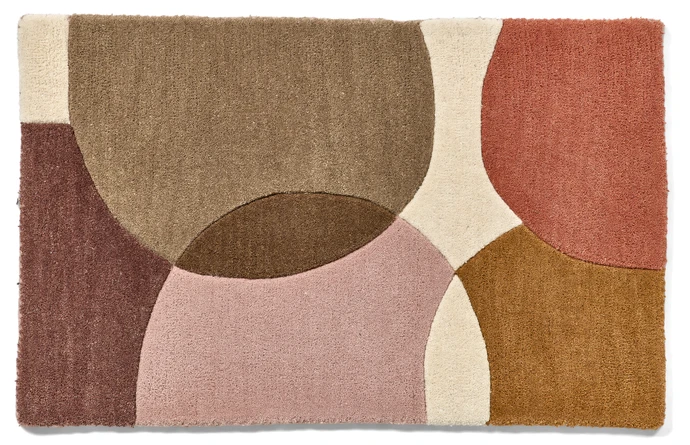 Circles, Dörrmatta i ull, B50 L80 cm