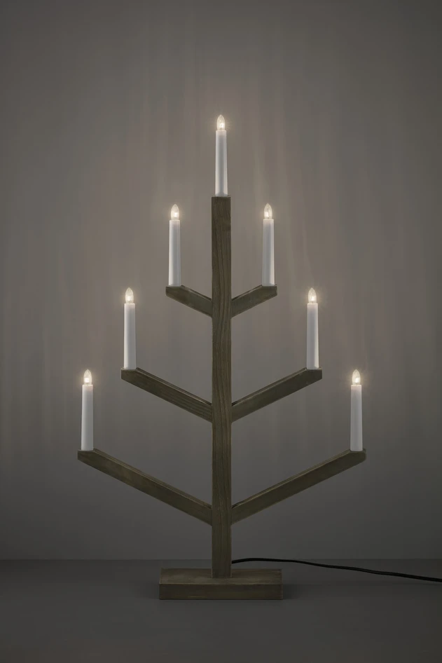 Truls - Adventsljusstake, H 79, B 47 cm - Brun