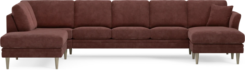 Eden - 3-sits soffa med divan vänster och schäslong höger - Röd