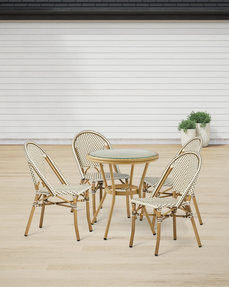 Campino, Utegrupp bord Ø 70 cm med 4 stolar