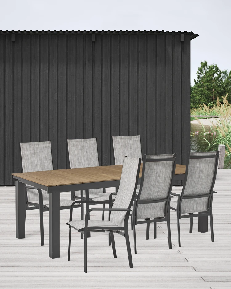 Modena - Utegrupp med bord och 6 reclinerstolar - inspiration