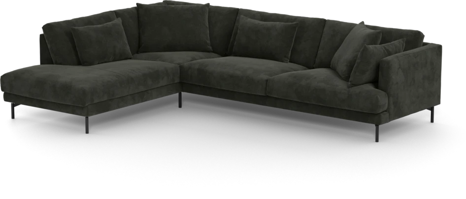 Harper - 3-sits soffa med divan vänster - Svart