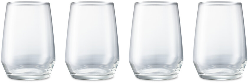Tavira - Glas, H 12 Ø 8,5 cm, 45 cl, 4-pack - Vit