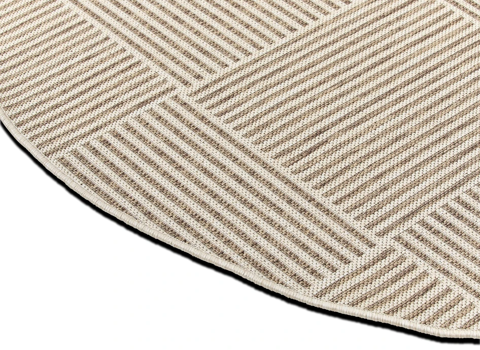 Eketorp - Flatvävd matta, inom-/utomhus Ø200 cm - Brun