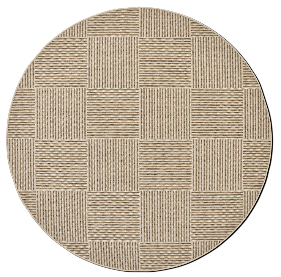 Eketorp - Flatvävd matta, inom-/utomhus Ø200 cm - Brun