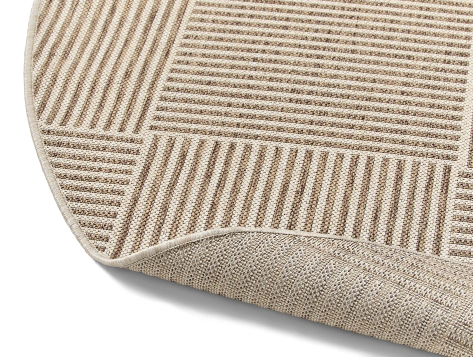 Eketorp - Flatvävd matta, inom-/utomhus Ø200 cm - Brun