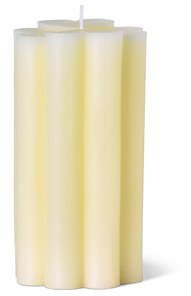Fyrklöver - Dekorationsljus, H 13,7 Ø 7,3 cm - Vit