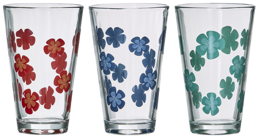 Flowers - Glas, H 12,5 Ø 7,9 cm - Flerfärgad